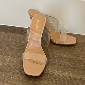 Express clear strap stiletto heel